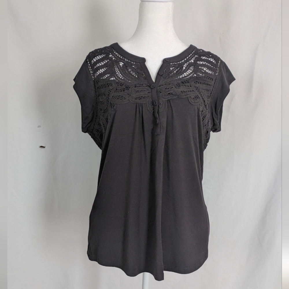 Daniel Rainn crochet detail t-shirt